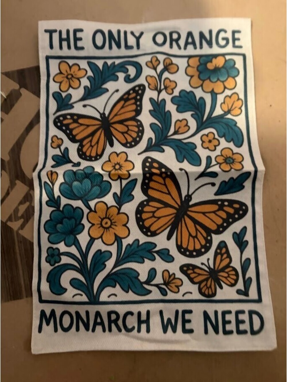 No Kings Yard Flag - The only orange monarch we need